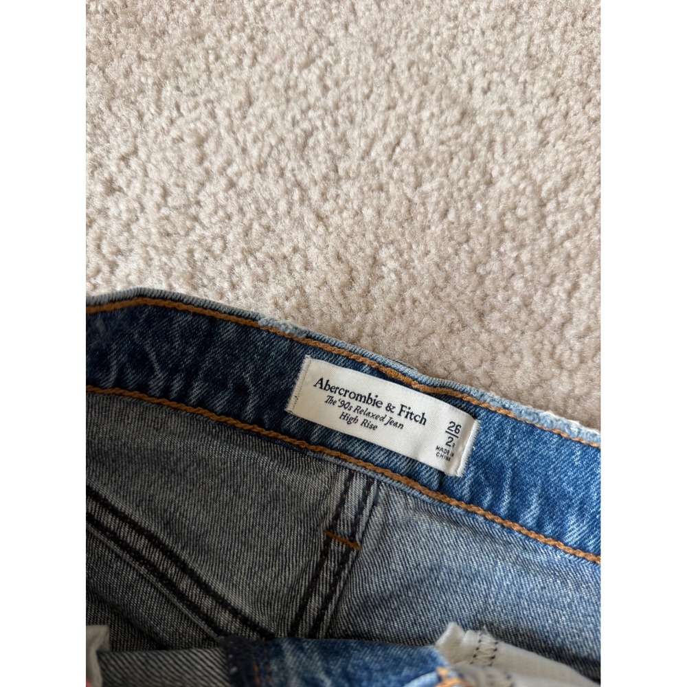 Abercrombie & Fitch Jeans Relaxed 90s High Rise NEW Blue 26 - Picture 4 of 11